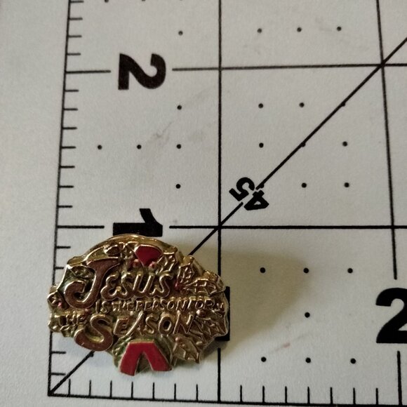 Christian Pin Jesus Reason For Season Holiday Theme Badge Christmas Pinback - Picture 3 of 3